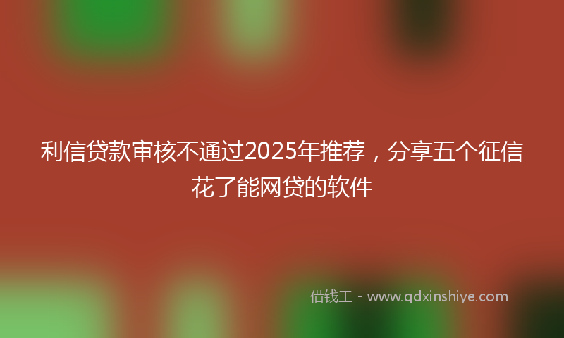 利信贷款审核不通过2025年推荐，分享五个征信花了能网贷的软件