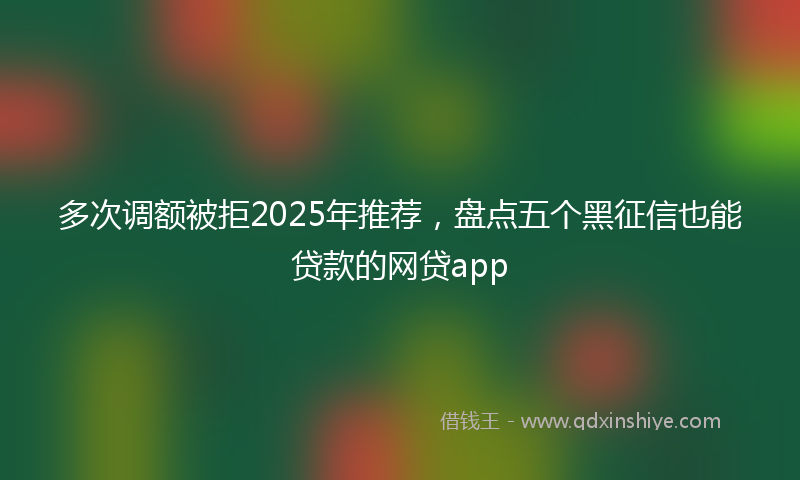 多次调额被拒2025年推荐，盘点五个黑征信也能贷款的网贷app