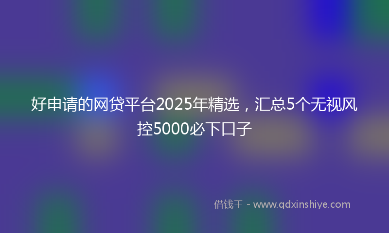 好申请的网贷平台2025年精选，汇总5个无视风控5000必下口子