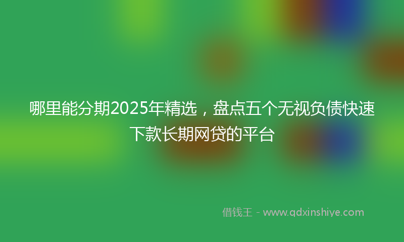 哪里能分期2025年精选，盘点五个无视负债快速下款长期网贷的平台