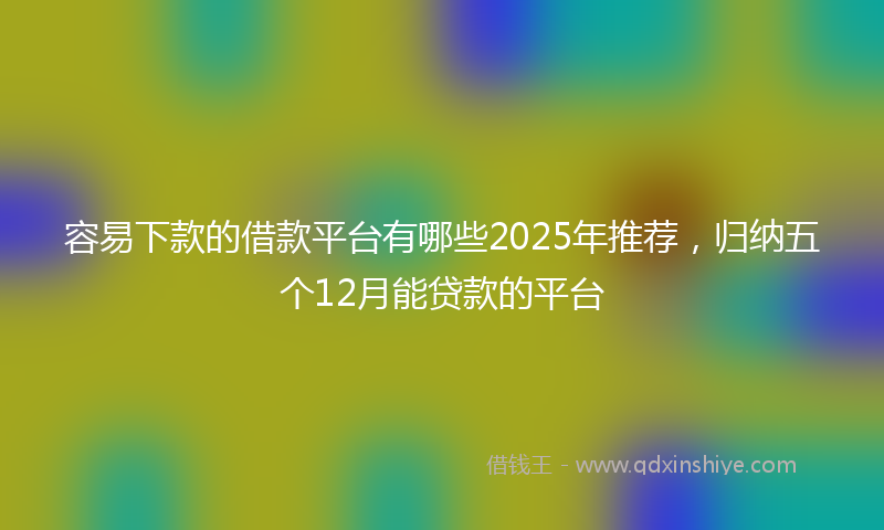 容易下款的借款平台有哪些2025年推荐，归纳五个12月能贷款的平台