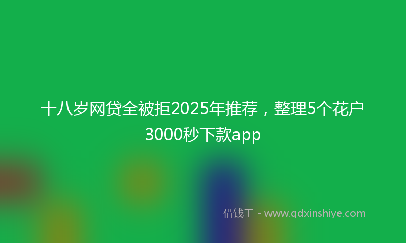十八岁网贷全被拒2025年推荐，整理5个花户3000秒下款app