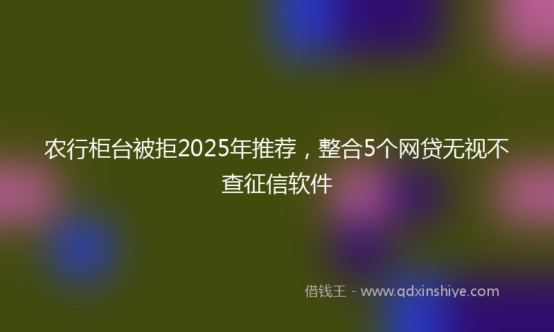 农行柜台被拒2025年推荐，整合5个网贷无视不查征信软件