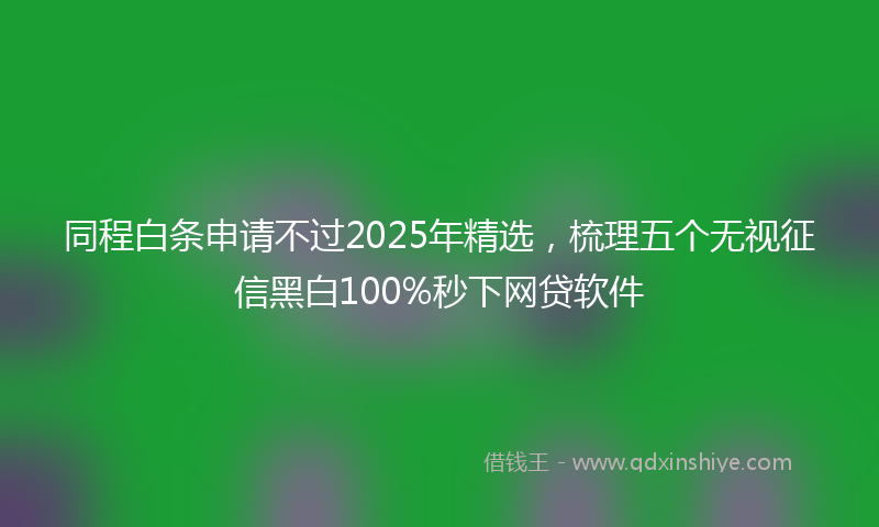 同程白条申请不过2025年精选，梳理五个无视征信黑白100%秒下网贷软件