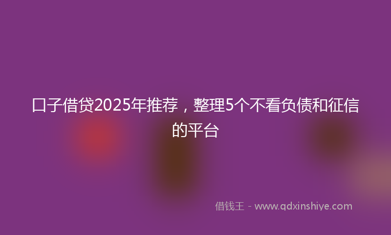 口子借贷2025年推荐，整理5个不看负债和征信的平台