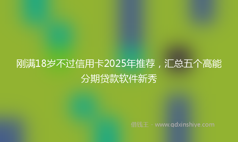 刚满18岁不过信用卡2025年推荐，汇总五个高能分期贷款软件新秀