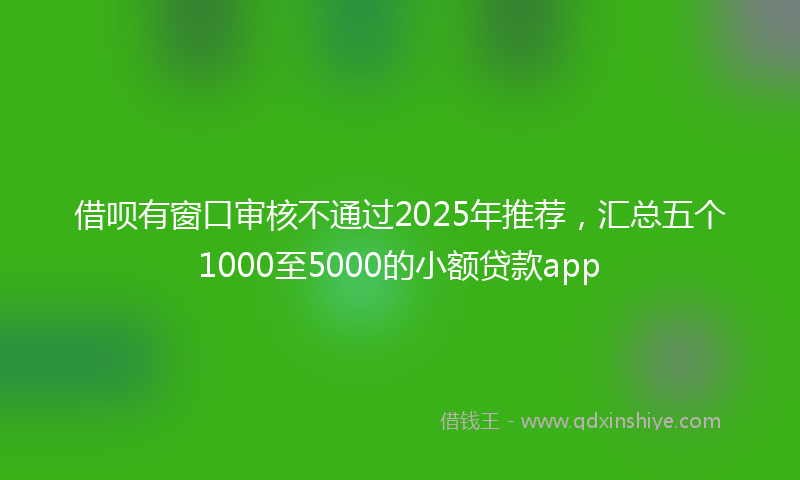 借呗有窗口审核不通过2025年推荐，汇总五个1000至5000的小额贷款app