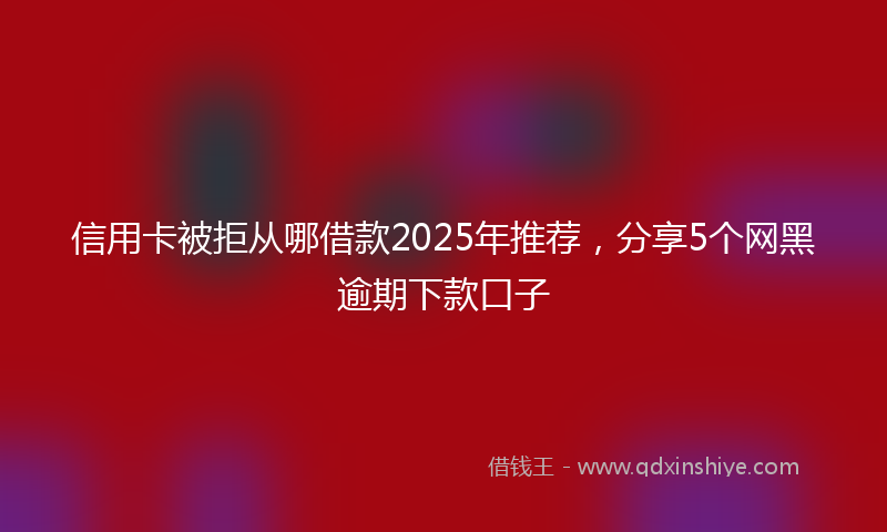 信用卡被拒从哪借款2025年推荐，分享5个网黑逾期下款口子