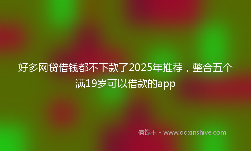 好多网贷借钱都不下款了2025年推荐，整合五个满19岁可以借款的app