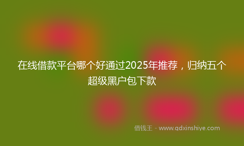 在线借款平台哪个好通过2025年推荐，归纳五个超级黑户包下款