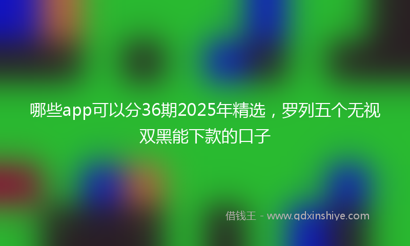 哪些app可以分36期2025年精选，罗列五个无视双黑能下款的口子