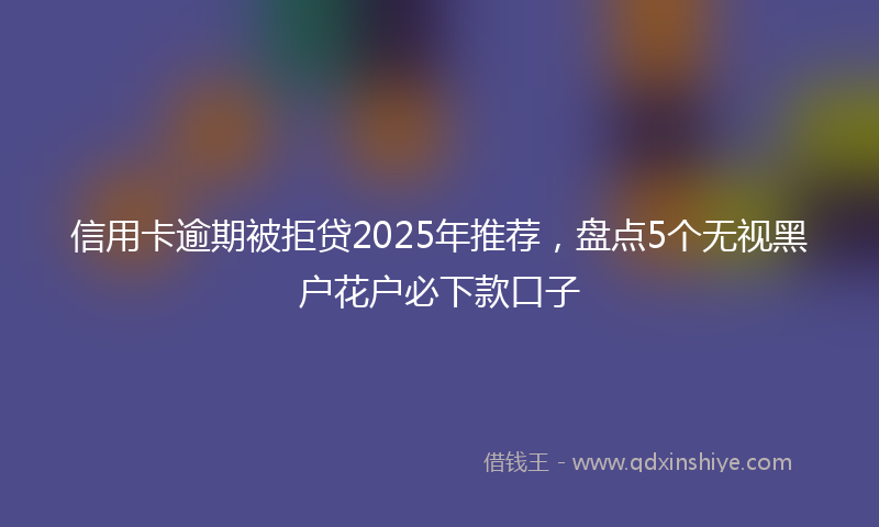 信用卡逾期被拒贷2025年推荐，盘点5个无视黑户花户必下款口子