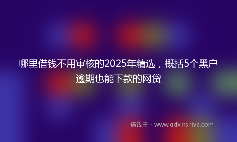 哪里借钱不用审核的2025年精选，概括5个黑户逾期也能下款的网贷
