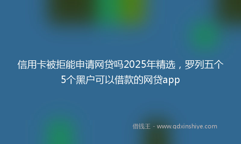 信用卡被拒能申请网贷吗2025年精选，罗列五个5个黑户可以借款的网贷app