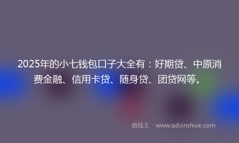 2025年的小七钱包口子大全有：好期贷、中原消费金融、信用卡贷、随身贷、团贷网等。