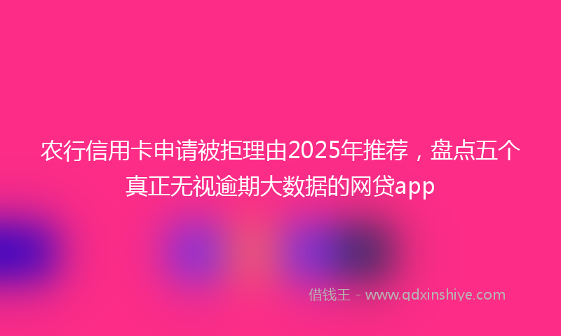 农行信用卡申请被拒理由2025年推荐，盘点五个真正无视逾期大数据的网贷app