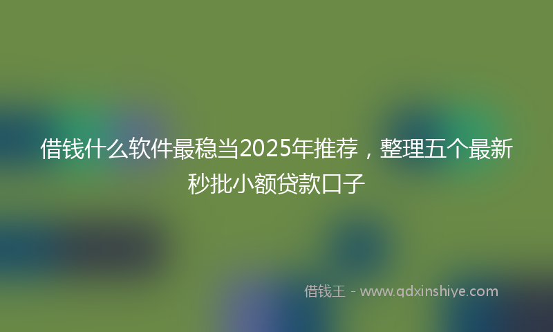 借钱什么软件最稳当2025年推荐，整理五个最新秒批小额贷款口子