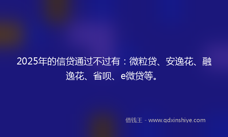 2025年的信贷通过不过有：微粒贷、安逸花、融逸花、省呗、e微贷等。