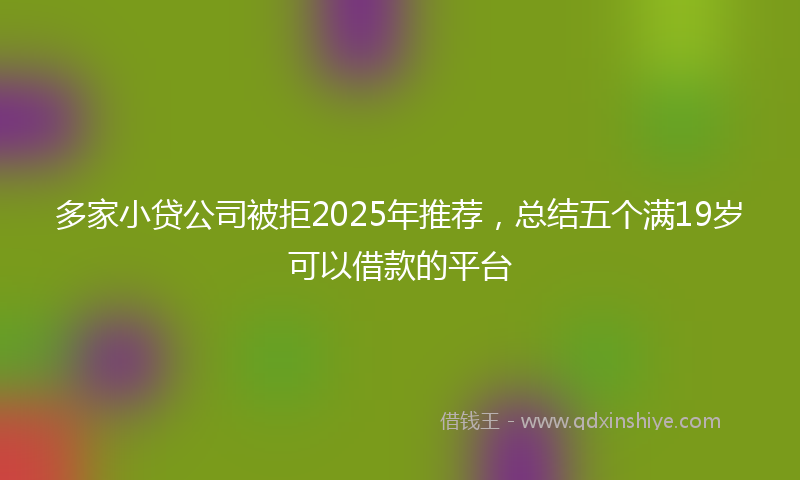 多家小贷公司被拒2025年推荐，总结五个满19岁可以借款的平台