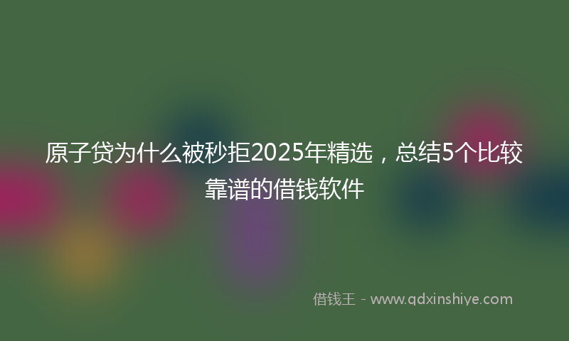 原子贷为什么被秒拒2025年精选，总结5个比较靠谱的借钱软件
