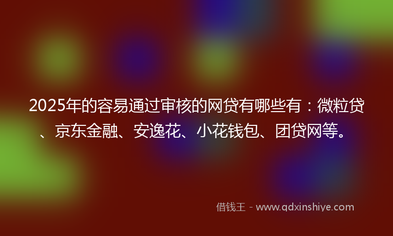 2025年的容易通过审核的网贷有哪些有：微粒贷、京东金融、安逸花、小花钱包、团贷网等。