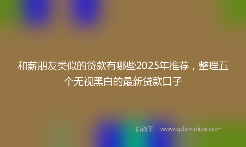 和薪朋友类似的贷款有哪些2025年推荐，整理五个无视黑白的最新贷款口子