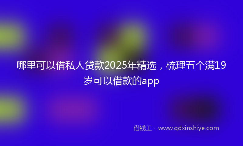 哪里可以借私人贷款2025年精选，梳理五个满19岁可以借款的app