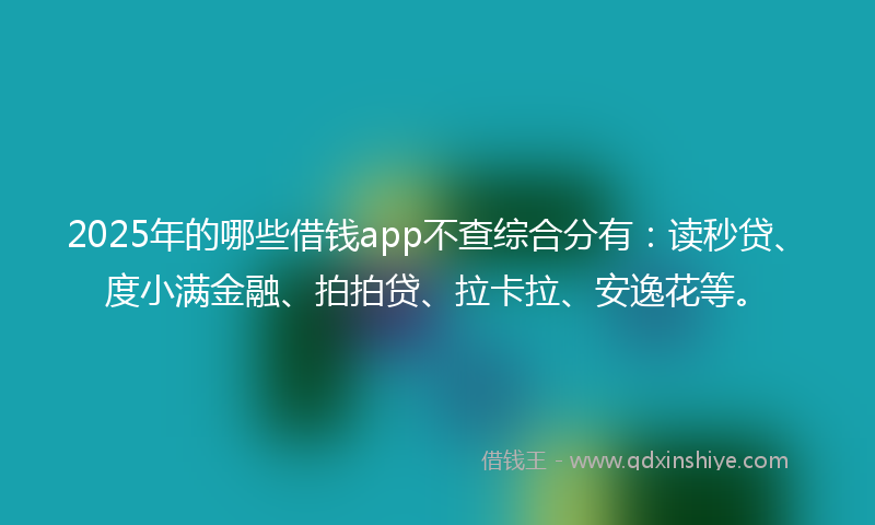 2025年的哪些借钱app不查综合分有：读秒贷、度小满金融、拍拍贷、拉卡拉、安逸花等。