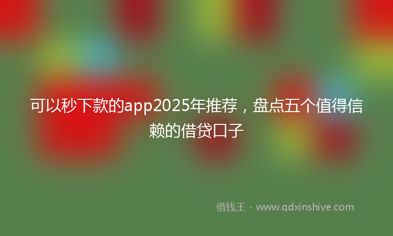 可以秒下款的app2025年推荐，盘点五个值得信赖的借贷口子