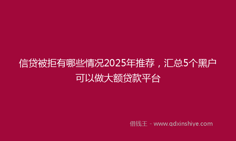 信贷被拒有哪些情况2025年推荐，汇总5个黑户可以做大额贷款平台