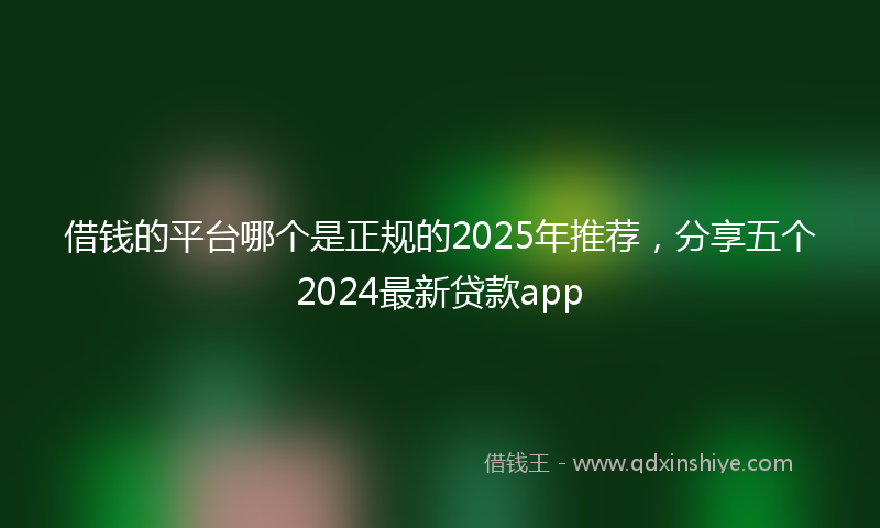 借钱的平台哪个是正规的2025年推荐，分享五个2024最新贷款app