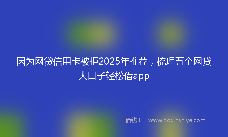 因为网贷信用卡被拒2025年推荐，梳理五个网贷大口子轻松借app