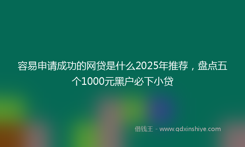 容易申请成功的网贷是什么2025年推荐，盘点五个1000元黑户必下小贷