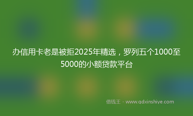 办信用卡老是被拒2025年精选，罗列五个1000至5000的小额贷款平台