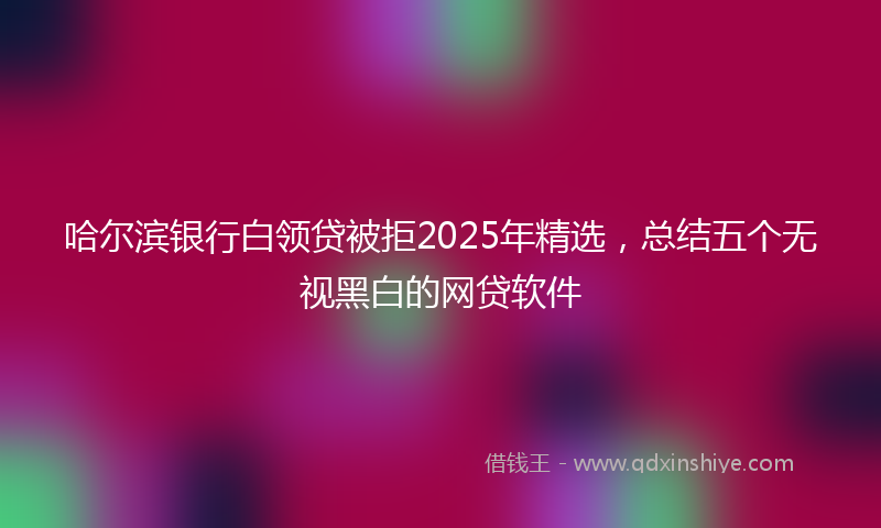 哈尔滨银行白领贷被拒2025年精选，总结五个无视黑白的网贷软件