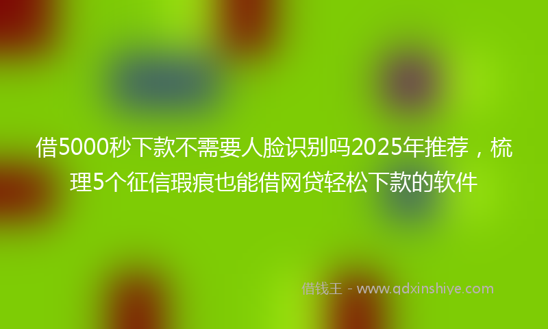借5000秒下款不需要人脸识别吗2025年推荐，梳理5个征信瑕疵也能借网贷轻松下款的软件