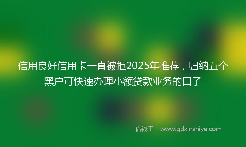 信用良好信用卡一直被拒2025年推荐，归纳五个黑户可快速办理小额贷款业务的口子