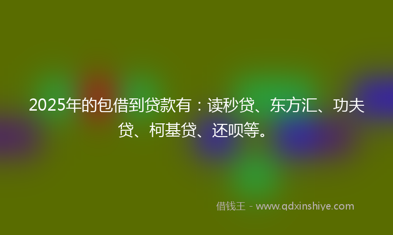 2025年的包借到贷款有：读秒贷、东方汇、功夫贷、柯基贷、还呗等。