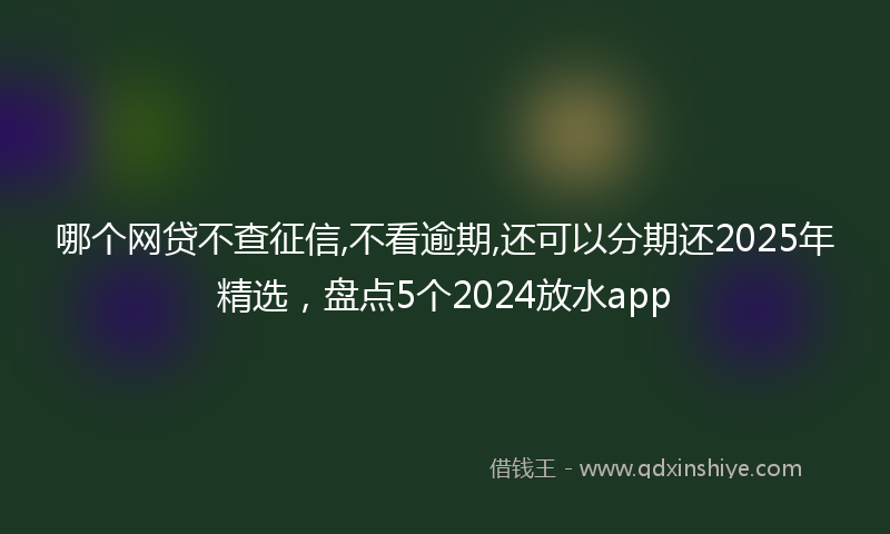 哪个网贷不查征信,不看逾期,还可以分期还2025年精选，盘点5个2024放水app