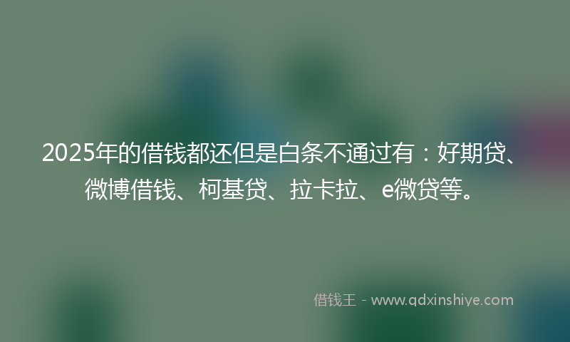 2025年的借钱都还但是白条不通过有：好期贷、微博借钱、柯基贷、拉卡拉、e微贷等。