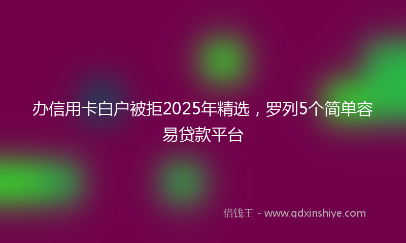 办信用卡白户被拒2025年精选，罗列5个简单容易贷款平台
