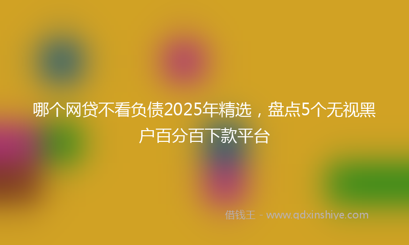 哪个网贷不看负债2025年精选，盘点5个无视黑户百分百下款平台