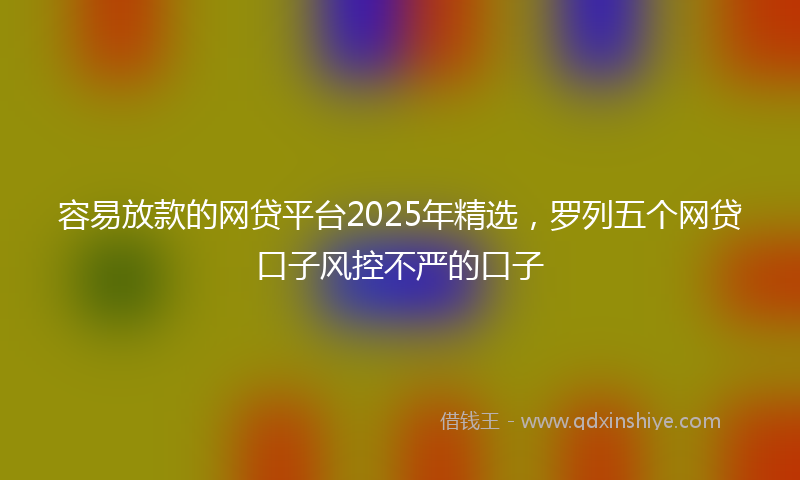 容易放款的网贷平台2025年精选，罗列五个网贷口子风控不严的口子