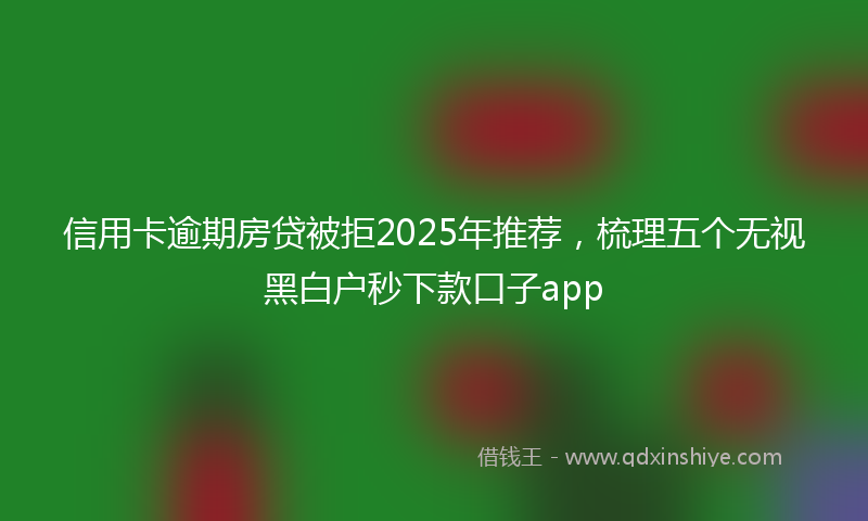信用卡逾期房贷被拒2025年推荐，梳理五个无视黑白户秒下款口子app