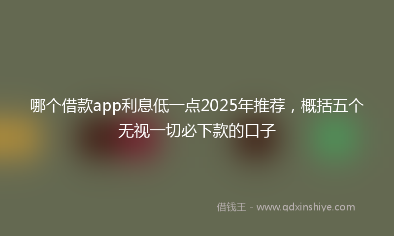 哪个借款app利息低一点2025年推荐，概括五个无视一切必下款的口子