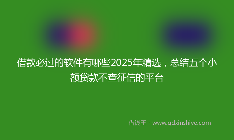 借款必过的软件有哪些2025年精选，总结五个小额贷款不查征信的平台