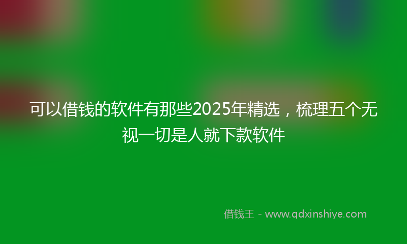 可以借钱的软件有那些2025年精选，梳理五个无视一切是人就下款软件