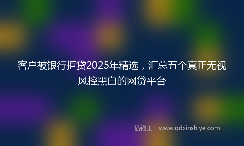 客户被银行拒贷2025年精选，汇总五个真正无视风控黑白的网贷平台
