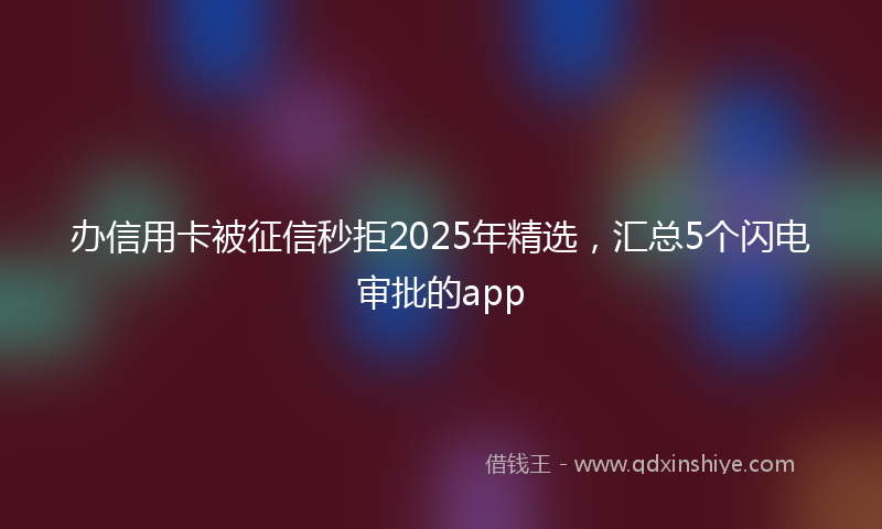 办信用卡被征信秒拒2025年精选，汇总5个闪电审批的app