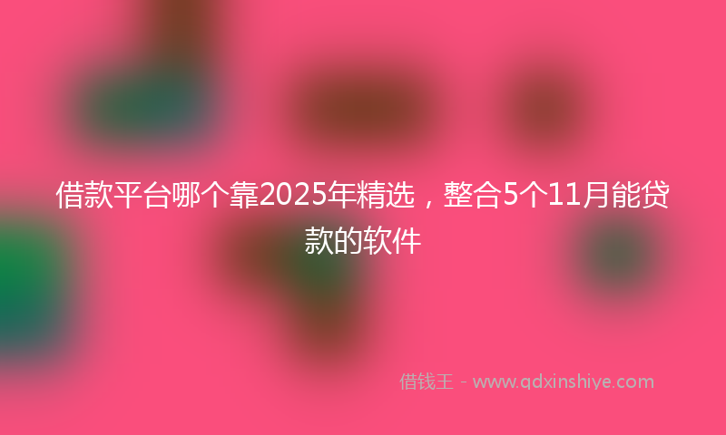借款平台哪个靠2025年精选，整合5个11月能贷款的软件